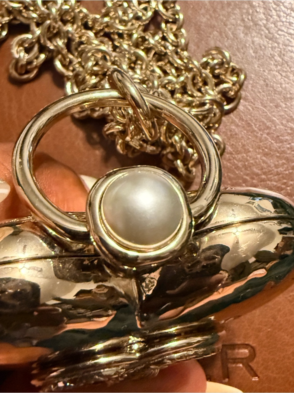 Chanel Giant Metal CC Heart Locket Necklace Silver - Picture 5 of 7
